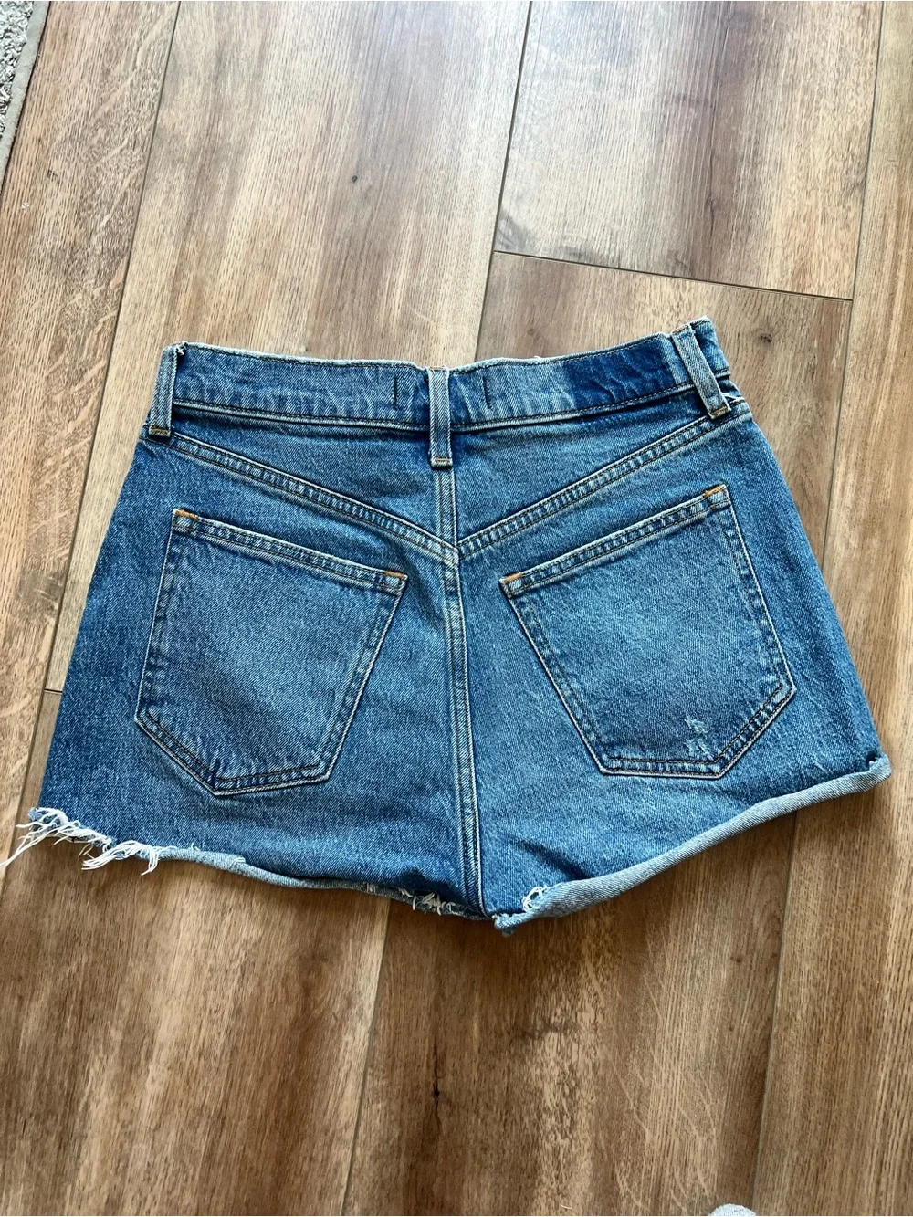 Abercrombie & Fitch Distressed Blue Denim Shorts